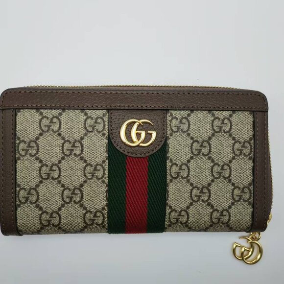 Gucci Red Green Stripe Long Wallet - Picture 1 of 7